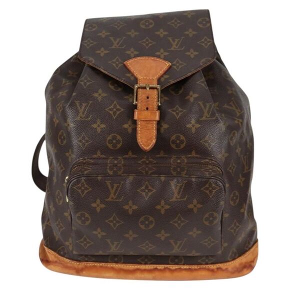 Louis Vuitton Montsouris Gm Brown Canvas Backpack Bag (Pre-Owned) - Picture 1 of 16